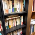 茨木市で出張買取した禅とフランス文学の蔵書。鈴木大拙の禅の本やフランス文学・批評の背表紙が並ぶ様子