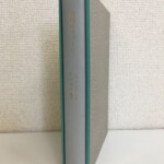 奢灞都館の特装本『黄昏のウィーン』を函に入れて立てたところ。灰色の函の口は緑で縁取られ、明るい灰色の背に書名と「ジャン・カスー著 生田耕作翻訳」の金色の文字